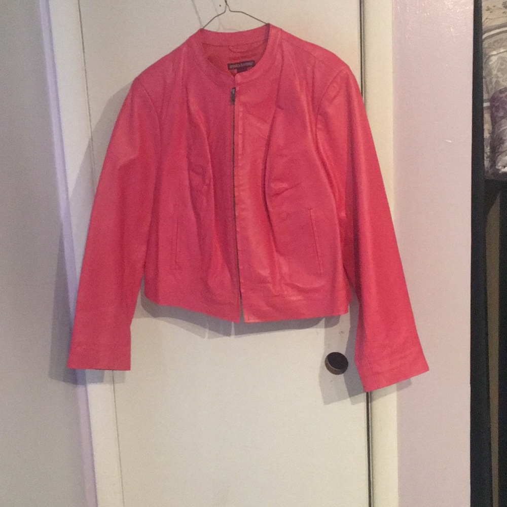 Pink Leather Bolero Jacket